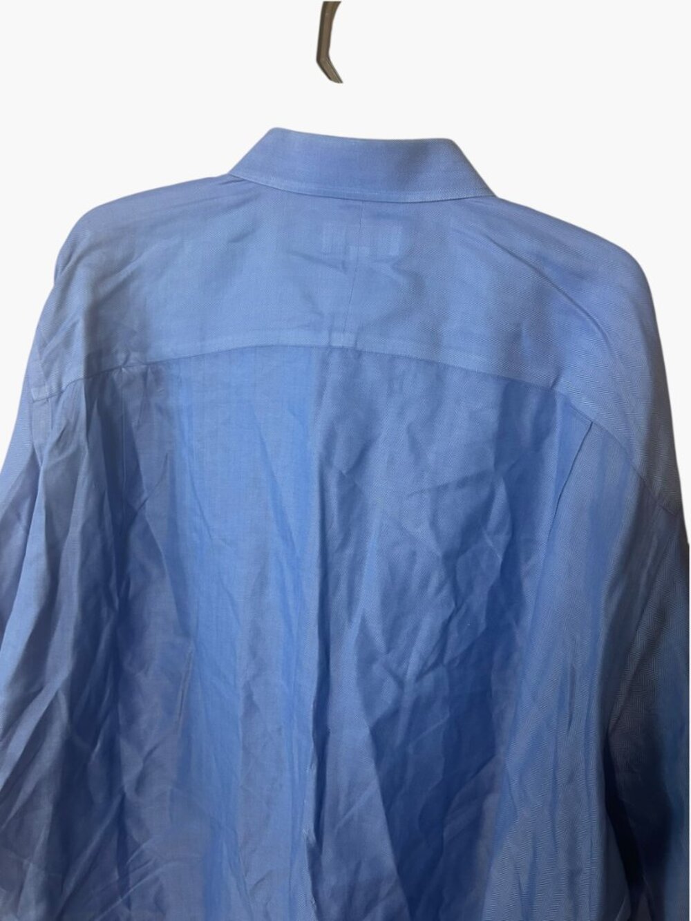 John W. Nordstrom Dress Shirt 18-35 Mens Blue Italian Cotton Button Down - Picture 6 of 8